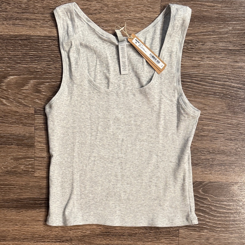 SKIMS Heather Gray Cotton Ribbed Tank